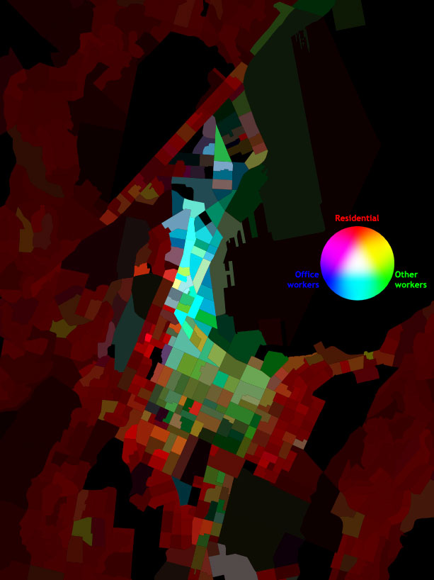 Trivariate mosaic visualisation - Central Wellington